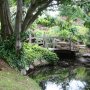 Beautiful Oak bridge in town park