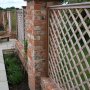 Trellis newly installed with planting