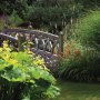 Ornate Gothic bridge in gardens