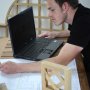 One of our designers at work