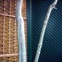 Willow Weave panel meeting with trellis fence