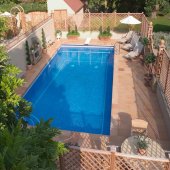 Trellis scheme for swimming pool enclosure